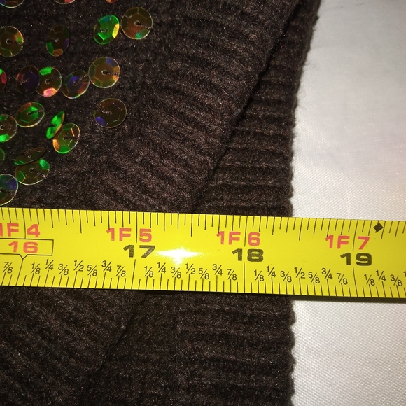 Vintage Hollister Brown Sequined Racerback Knit Vest Small - Picture 8 of 8